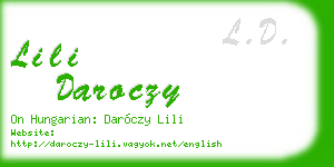 lili daroczy business card